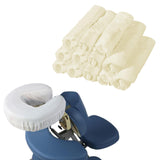 Maxbell 12Pcs Face Cradle Covers Massage Table Headrest Covers for Salon Bed SPA Bed Beige