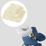 Maxbell 12Pcs Face Cradle Covers Massage Table Headrest Covers for Salon Bed SPA Bed Beige