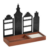 Maxbell Earrings Holder Ear Studs Storage Rack for Valentines Bedroom Dressing Table brown base