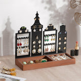 Maxbell Earrings Holder Ear Studs Storage Rack for Valentines Bedroom Dressing Table brown base
