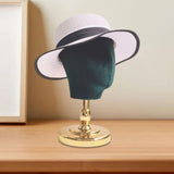 Hat Display Stand Mannequin Head Model for Barbershop Shopping Mall Business gold base