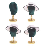 Hat Display Stand Mannequin Head Model for Barbershop Shopping Mall Business gold base