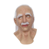 Maxbell Realistic Old Men Mask Headgear Full Head Mask for Halloween Party Carnivals style B