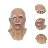 Maxbell Realistic Old Men Mask Headgear Full Head Mask for Halloween Party Carnivals style B