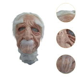 Maxbell Realistic Old Men Mask Headgear Full Head Mask for Halloween Party Carnivals style E