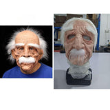 Maxbell Realistic Old Men Mask Headgear Full Head Mask for Halloween Party Carnivals style E