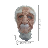 Maxbell Realistic Old Men Mask Headgear Full Head Mask for Halloween Party Carnivals style E