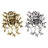 Maxbell Halloween Skull Brooch Pin Sturdy Fashion Dress Accessories Gothic for Party gold