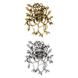 Maxbell Halloween Skull Brooch Pin Sturdy Fashion Dress Accessories Gothic for Party gold