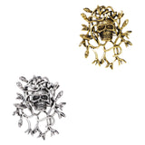 Maxbell Halloween Skull Brooch Pin Sturdy Fashion Dress Accessories Gothic for Party gold