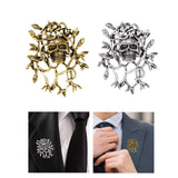 Maxbell Halloween Skull Brooch Pin Sturdy Fashion Dress Accessories Gothic for Party gold