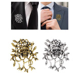Maxbell Halloween Skull Brooch Pin Sturdy Fashion Dress Accessories Gothic for Party gold