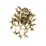 Maxbell Halloween Skull Brooch Pin Sturdy Fashion Dress Accessories Gothic for Party gold