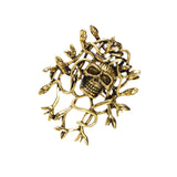 Maxbell Halloween Skull Brooch Pin Sturdy Fashion Dress Accessories Gothic for Party gold