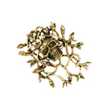 Maxbell Halloween Skull Brooch Pin Sturdy Fashion Dress Accessories Gothic for Party gold