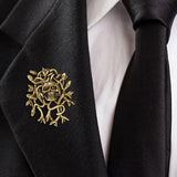 Maxbell Halloween Skull Brooch Pin Sturdy Fashion Dress Accessories Gothic for Party gold