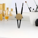 Maxbell Stainless Steel Eyebrow Stencil Compact Makeup Tool for Practice Gift Travel gold