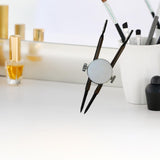 Maxbell Stainless Steel Eyebrow Stencil Compact Makeup Tool for Practice Gift Travel argent