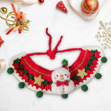 Maxbell Cat Knitted Collar Festive Decoration Dress up Soft for Dogs Cats Hand Woven green balls S