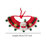 Maxbell Cat Knitted Collar Festive Decoration Dress up Soft for Dogs Cats Hand Woven green balls S