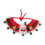 Maxbell Cat Knitted Collar Festive Decoration Dress up Soft for Dogs Cats Hand Woven green balls M