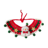 Maxbell Cat Knitted Collar Festive Decoration Dress up Soft for Dogs Cats Hand Woven green balls M