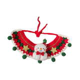 Maxbell Cat Knitted Collar Festive Decoration Dress up Soft for Dogs Cats Hand Woven green balls M