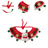Maxbell Cat Knitted Collar Festive Decoration Dress up Soft for Dogs Cats Hand Woven green balls M