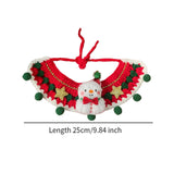Maxbell Cat Knitted Collar Festive Decoration Dress up Soft for Dogs Cats Hand Woven green balls M