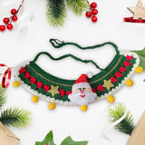 Maxbell Cat Knitted Collar Festive Decoration Dress up Soft for Dogs Cats Hand Woven yellow balls S