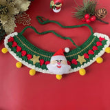 Maxbell Cat Knitted Collar Festive Decoration Dress up Soft for Dogs Cats Hand Woven yellow balls S