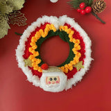 Maxbell Cat Knitted Collar Festive Decoration Dress up Soft for Dogs Cats Hand Woven santa claus S