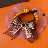 Halloween Cat Collar Halloween Party Decoration Holiday Neckwear for Festive Orange Violet S