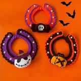 Maxbell Halloween Cat Costume Collar for Dogs Cats Knitted for Party Holiday Festive Black Ghost S