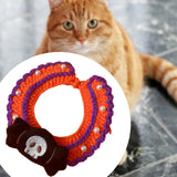 Maxbell Halloween Cat Costume Collar for Dogs Cats Knitted for Party Holiday Festive Black Ghost S