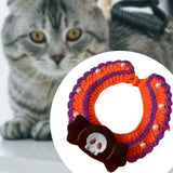 Maxbell Halloween Cat Costume Collar for Dogs Cats Knitted for Party Holiday Festive Black Ghost S