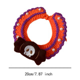 Maxbell Halloween Cat Costume Collar for Dogs Cats Knitted for Party Holiday Festive Black Ghost S