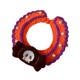 Maxbell Halloween Cat Costume Collar for Dogs Cats Knitted for Party Holiday Festive Black Ghost S