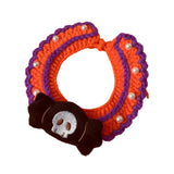 Maxbell Halloween Cat Costume Collar for Dogs Cats Knitted for Party Holiday Festive Black Ghost S