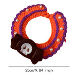 Maxbell Halloween Cat Costume Collar for Dogs Cats Knitted for Party Holiday Festive Black Ghost M