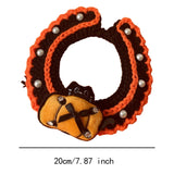 Maxbell Halloween Cat Costume Collar for Dogs Cats Knitted for Party Holiday Festive Orange S
