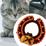 Maxbell Halloween Cat Costume Collar for Dogs Cats Knitted for Party Holiday Festive Orange S