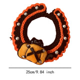 Maxbell Halloween Cat Costume Collar for Dogs Cats Knitted for Party Holiday Festive Orange M