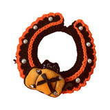 Maxbell Halloween Cat Costume Collar for Dogs Cats Knitted for Party Holiday Festive Orange M