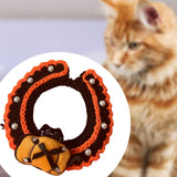 Maxbell Halloween Cat Costume Collar for Dogs Cats Knitted for Party Holiday Festive Orange M