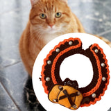 Maxbell Halloween Cat Costume Collar for Dogs Cats Knitted for Party Holiday Festive Orange M