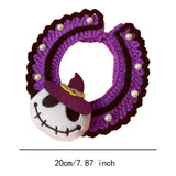 Maxbell Halloween Cat Costume Collar for Dogs Cats Knitted for Party Holiday Festive Skull S