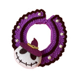 Maxbell Halloween Cat Costume Collar for Dogs Cats Knitted for Party Holiday Festive Skull S