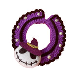 Maxbell Halloween Cat Costume Collar for Dogs Cats Knitted for Party Holiday Festive Skull S