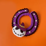 Maxbell Halloween Cat Costume Collar for Dogs Cats Knitted for Party Holiday Festive Skull S